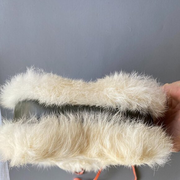 Handmade Genuine Rabbit Fur Drawstring Bucket Bag - Picture 4 of 14